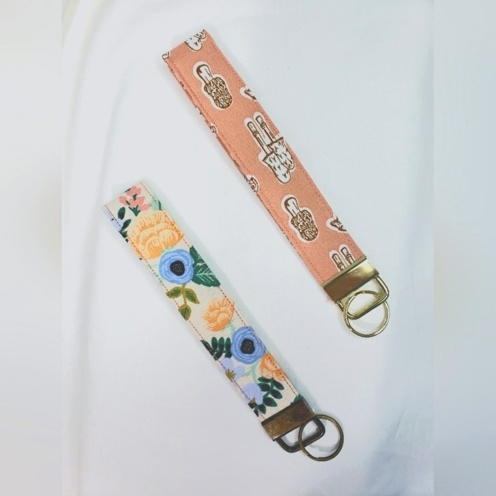 Set of 2 Rifle Paper Company Keychain / Wristlets. 6"